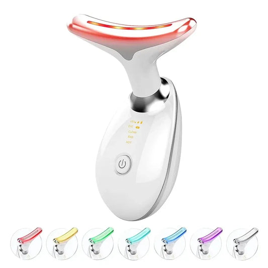 🏆Save 50% EMS 7-Color LED Face & Neck Lifting Massager | Firms, Tightens & Lifts Skin – Portable Anti-Aging Beauty Device