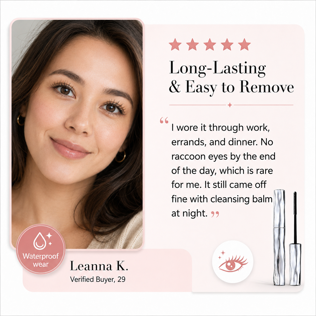 Juxek Waterproof Fibre Mascara Leanna review waterproof wear