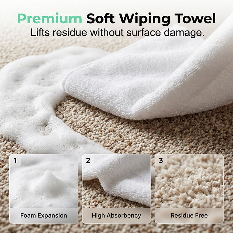 Waterless Carpet Foam Stain Remover with Towel 1
